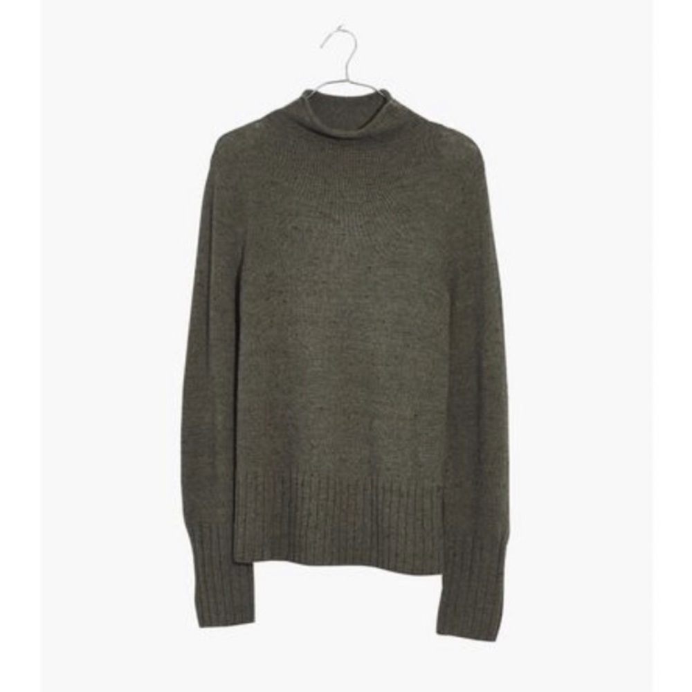 Green Mock Neck Donegal Sweater
